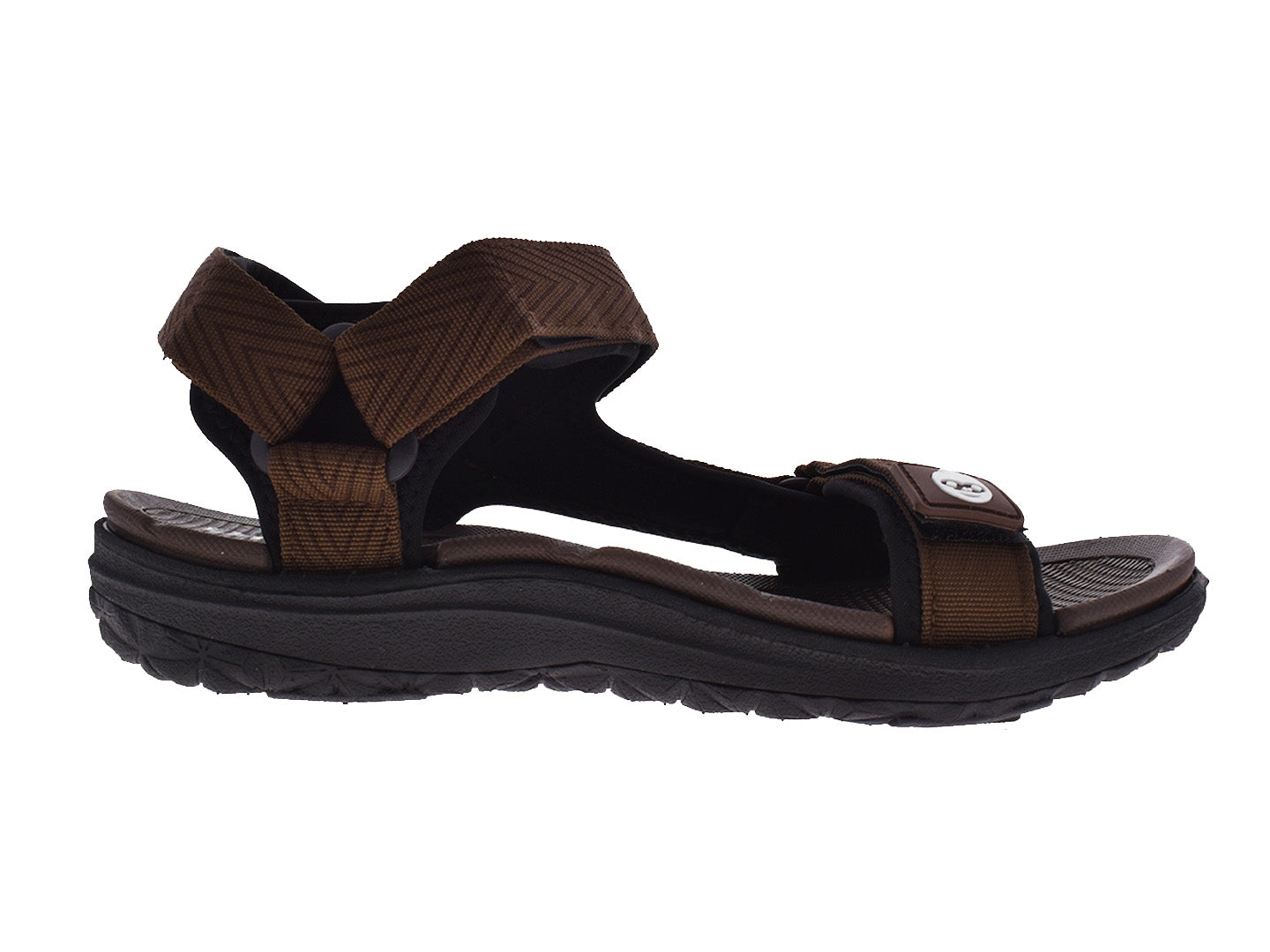 Par de sandalias infantiles estilo gladiator en color marrón con tiras ajustables y suela gruesa.
