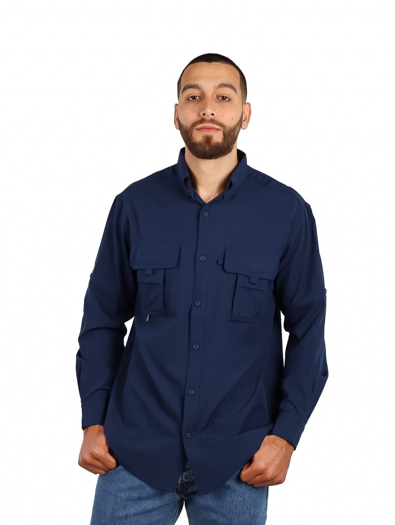 Camisa UNGA Manga Larga Color Blue Nocturnal para Hombre