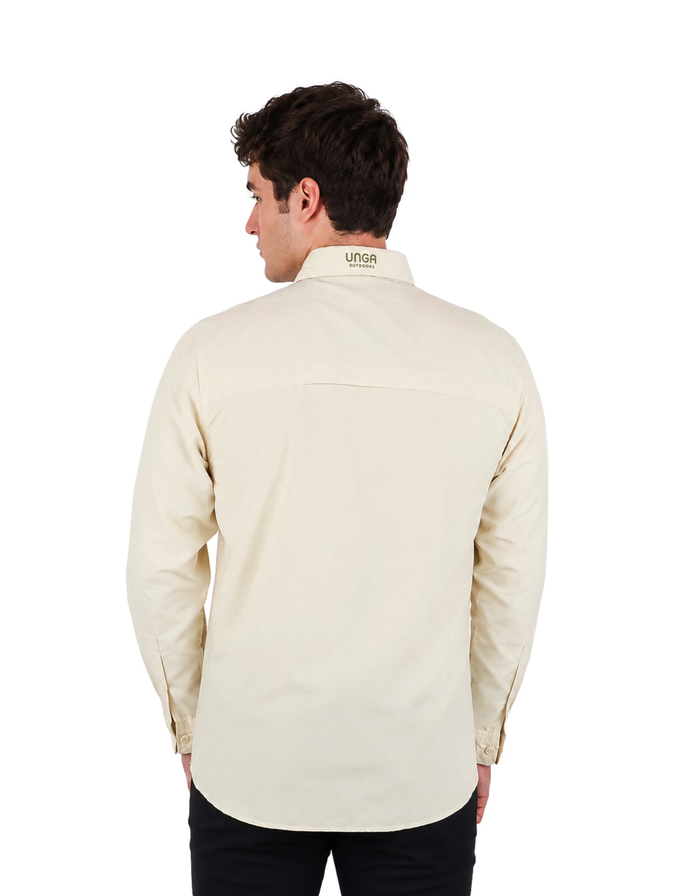 Camisa UNGA Manga Larga Color Fossil para Hombre