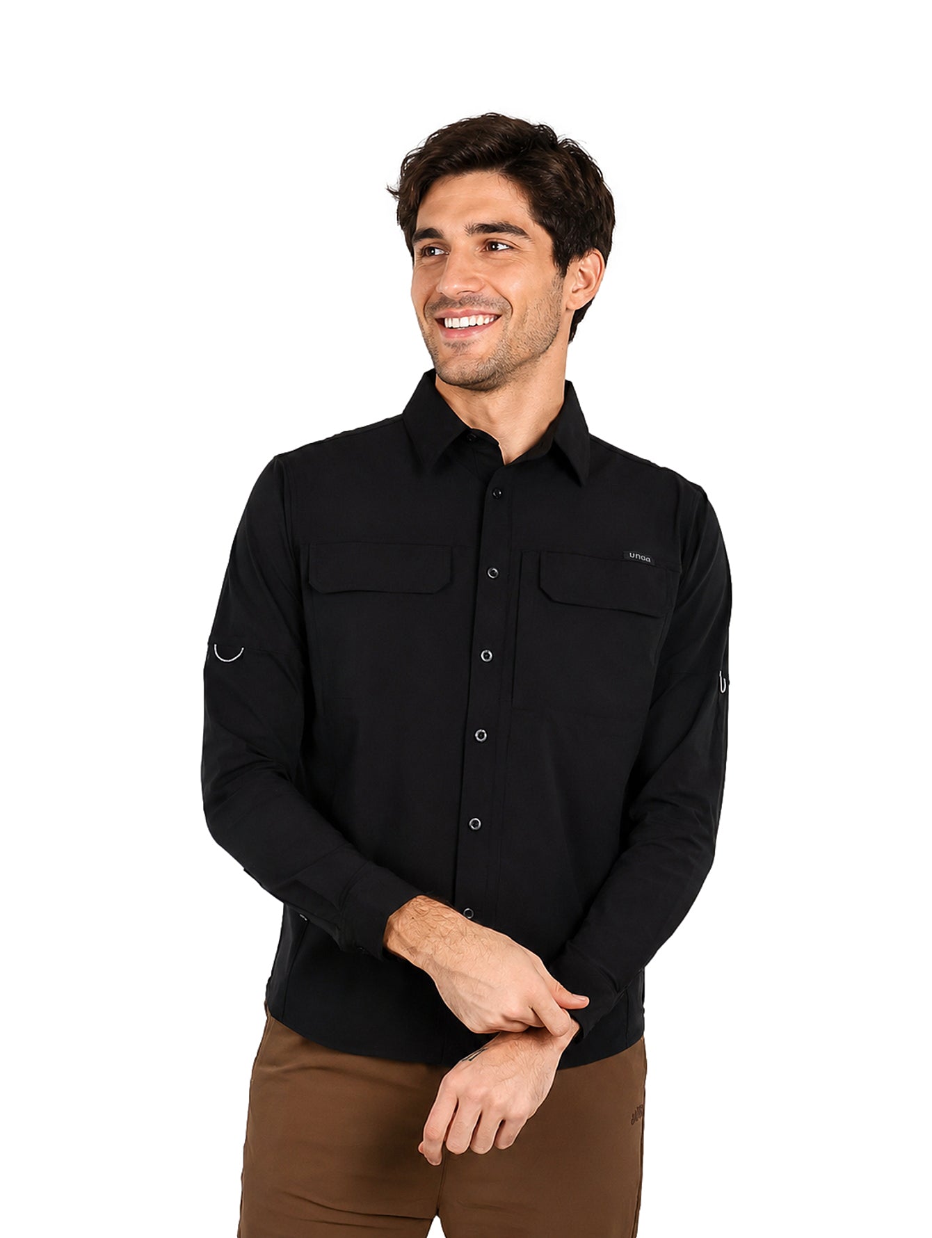 Camisa UNGA Manga Larga Outdoor Color Negro para Hombre