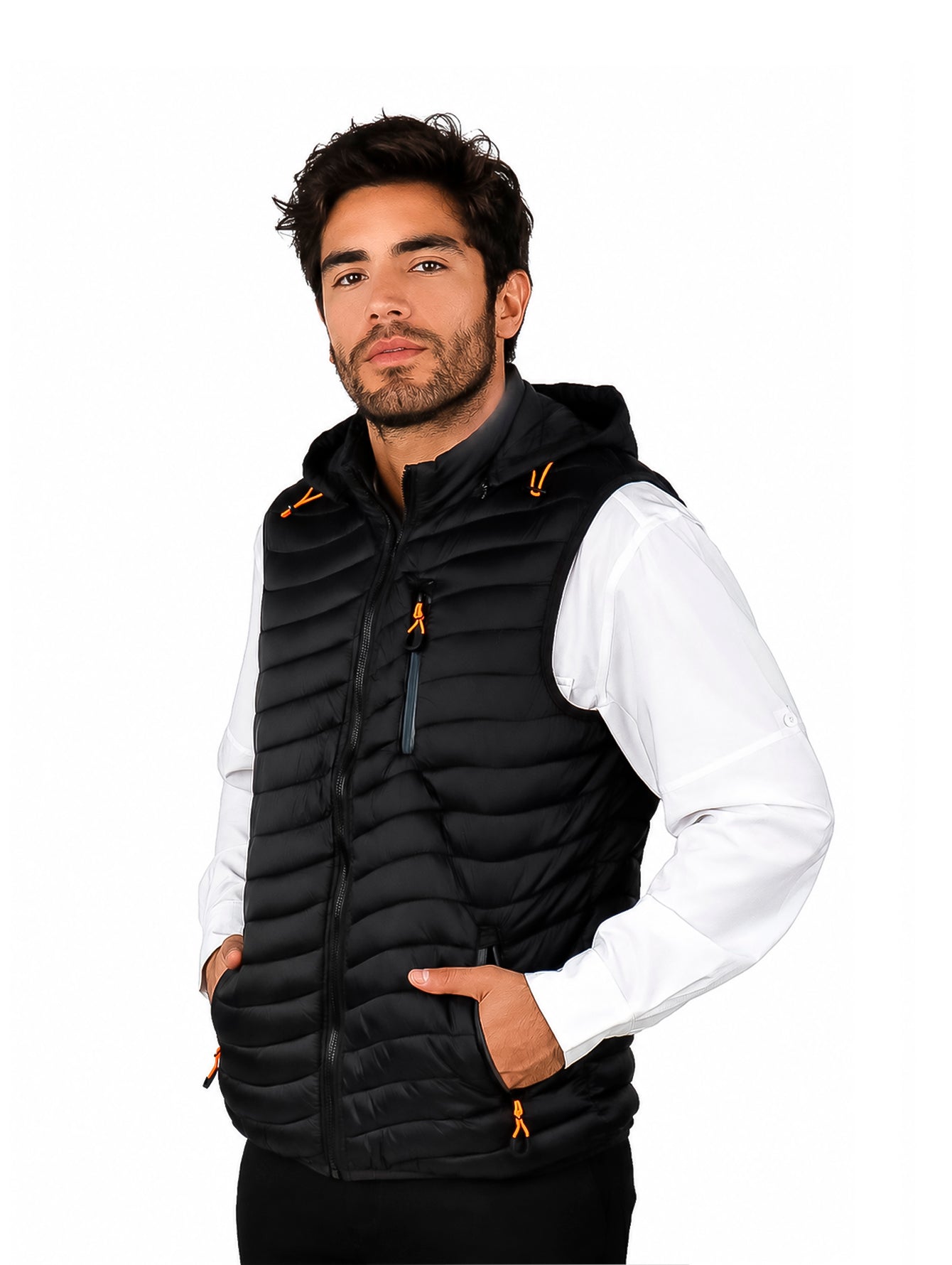 Chaleco UNGA Negro con Gorro para Hombre