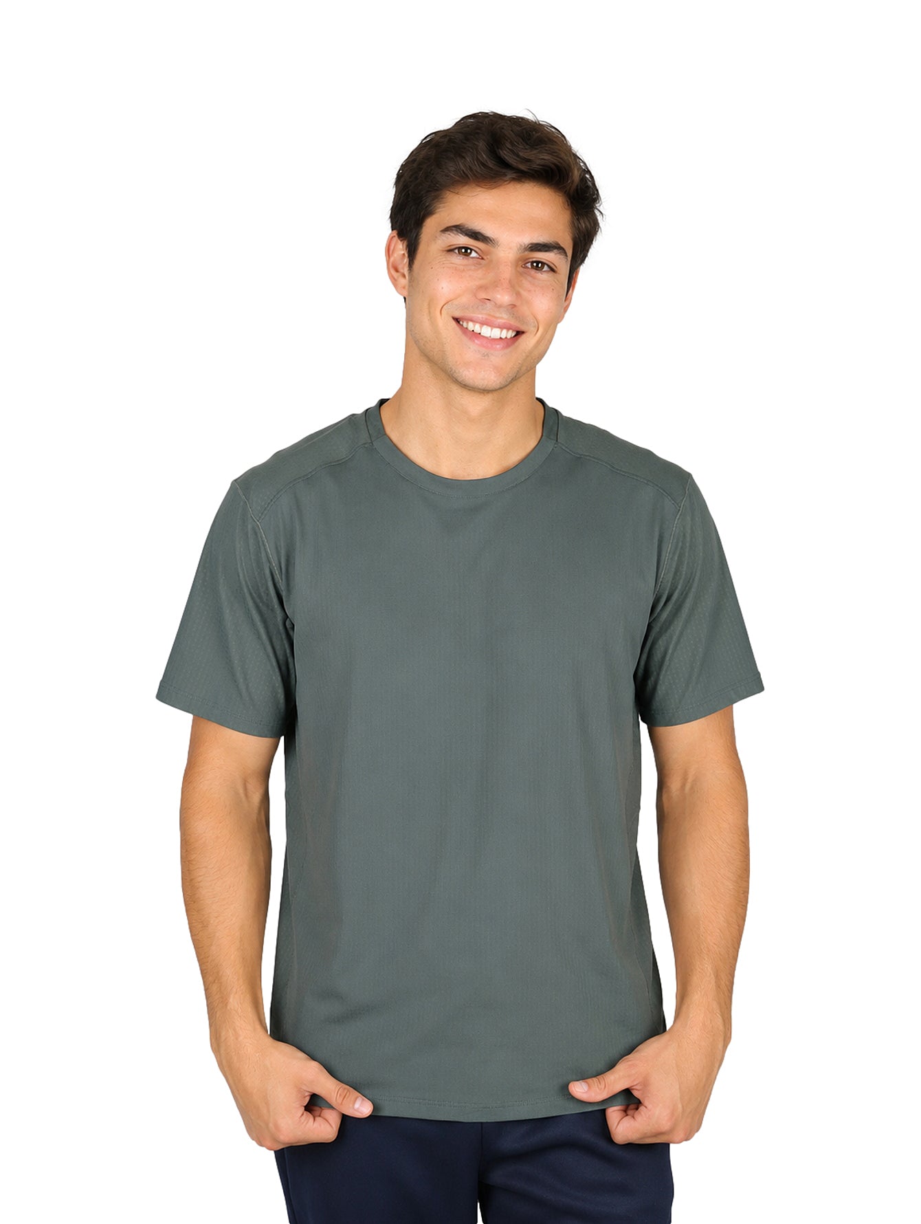 Playera UNGA Dry Fit Gris Cuello Redondo para Hombre