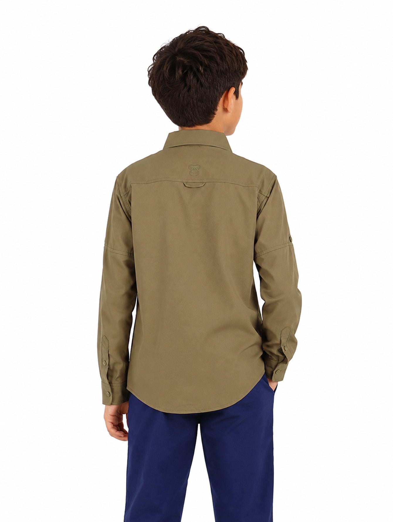 Camisa UNGA Manga Larga Verde Militar para Niño