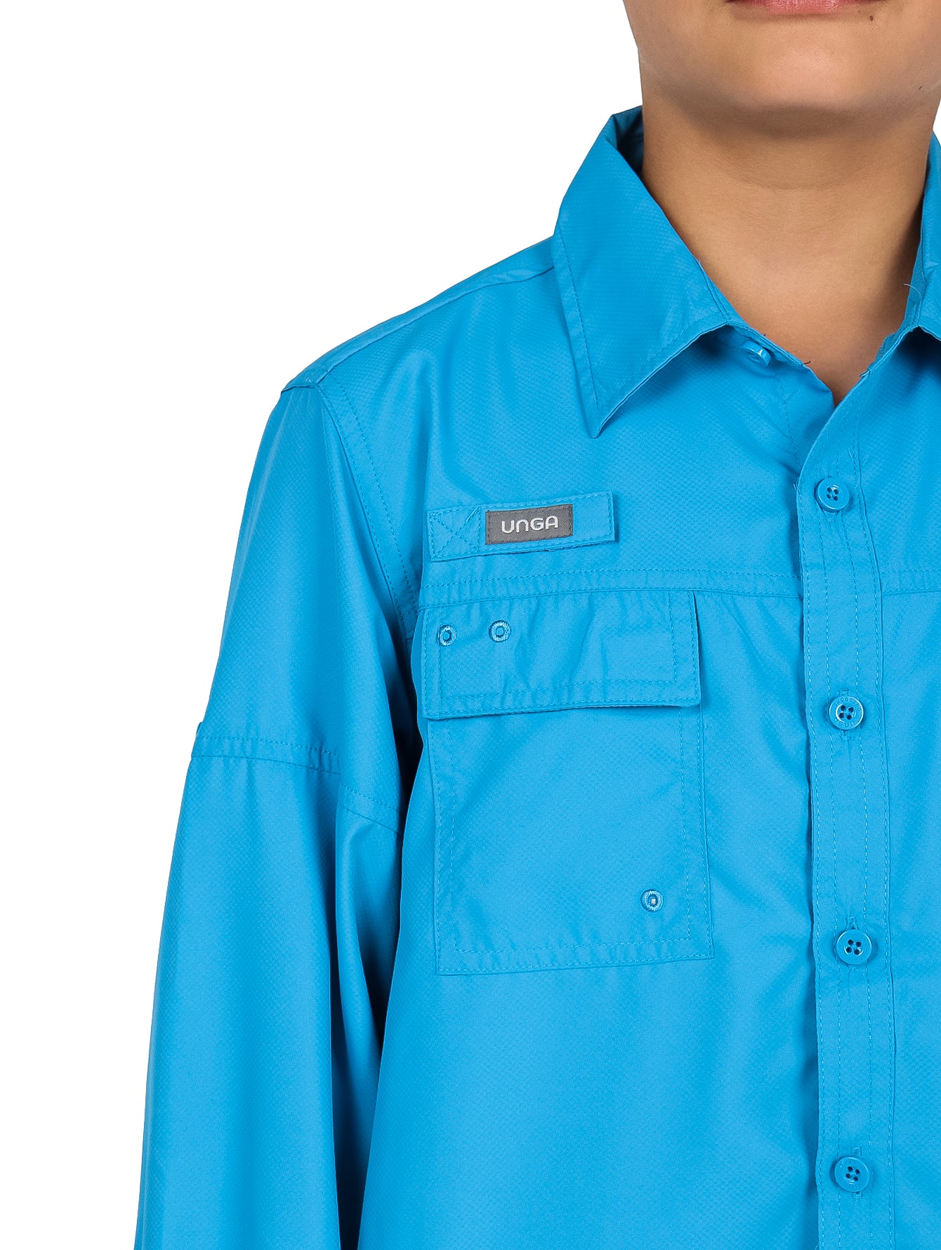 Camisa UNGA Manga Larga Outdoor Color Azul para Niño