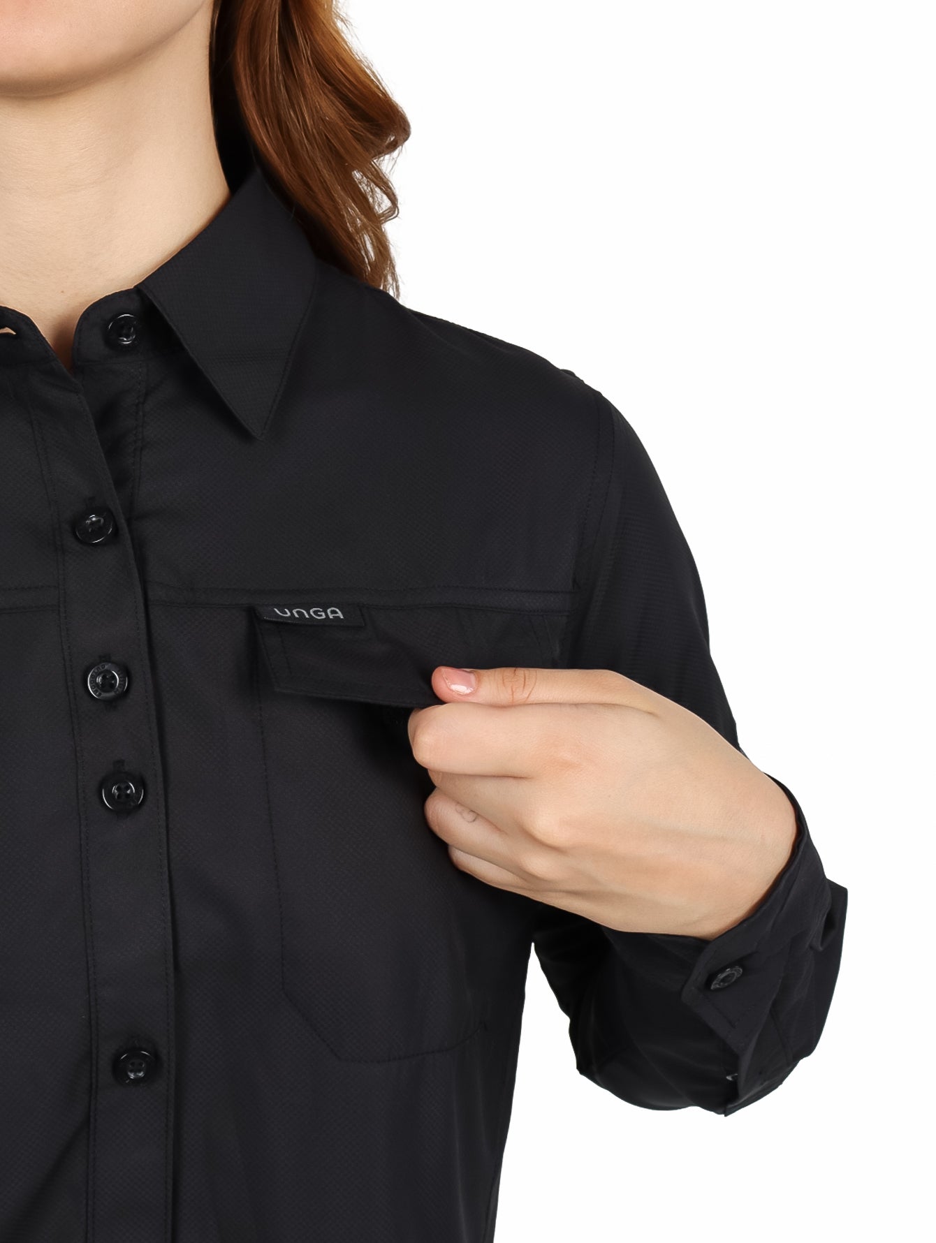 Camisa UNGA Outdoor Manga Larga Negro para Mujer