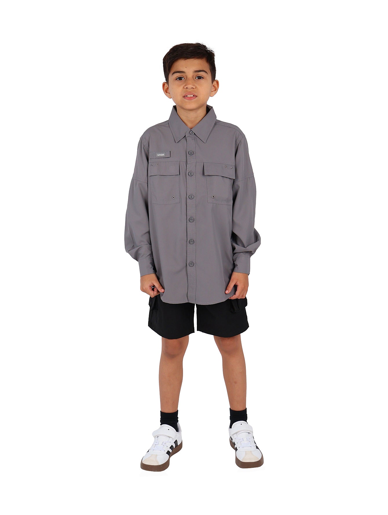 Camisa UNGA Oxford Gris para Niño