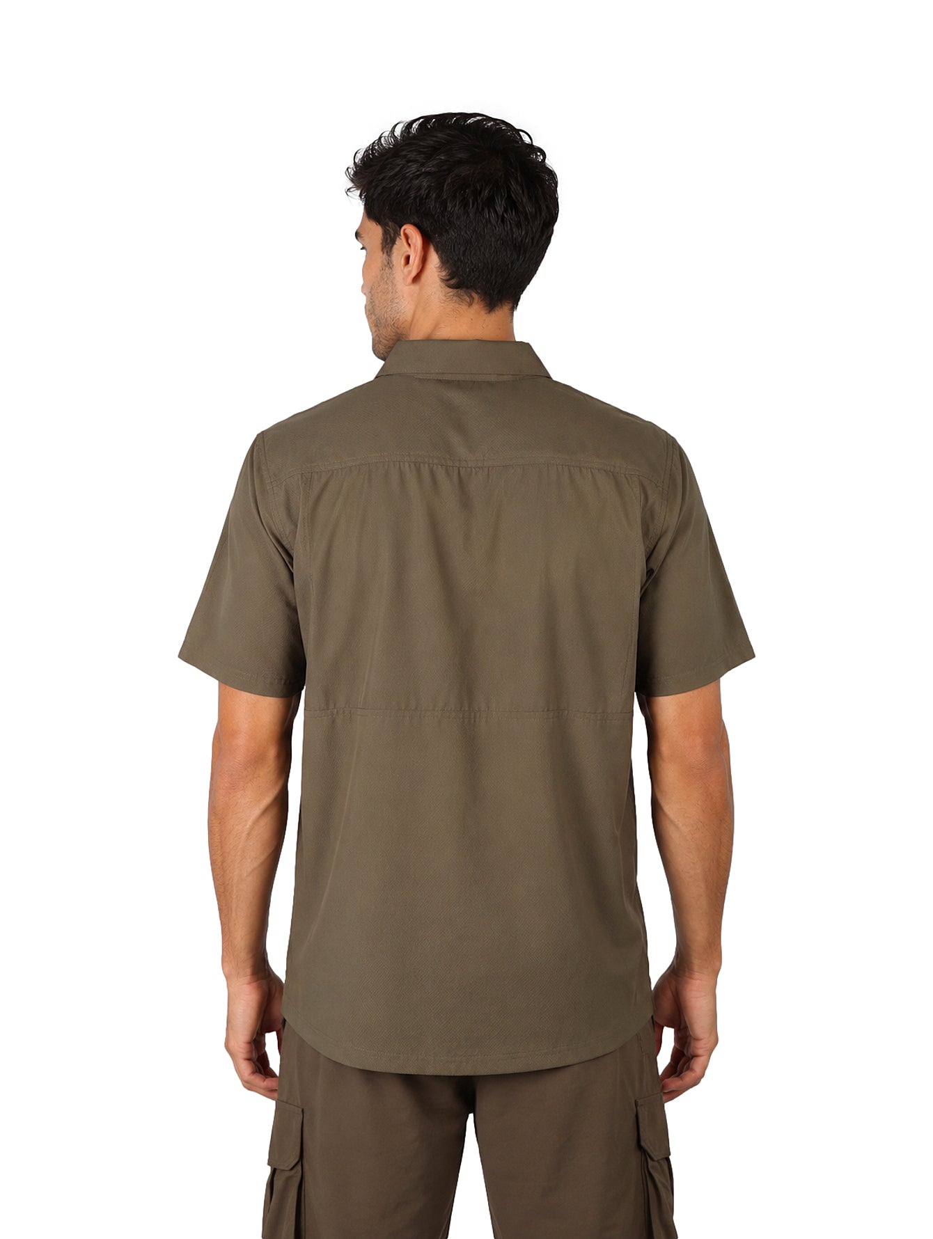 Camisa UNGA Outdoor Manga Corta Verde Militar para Hombre