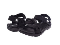 Par de sandalias negras estilo gladiador de la marca UNGA con correas ajustables y suela gruesa.