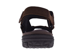 Par de sandalias tipo gladiador color marrón con correas ajustables y suela gruesa.