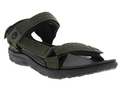 Sandalia para hombre estilo gladiador en color verde militar con suela negra.