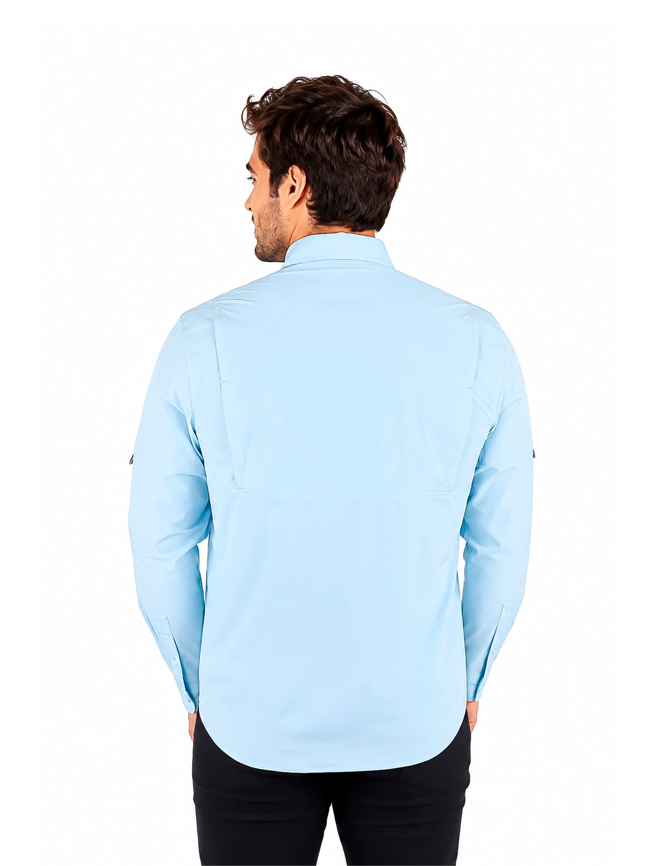 Camisa UNGA Outdoor Manga Larga Azul Para Hombre
