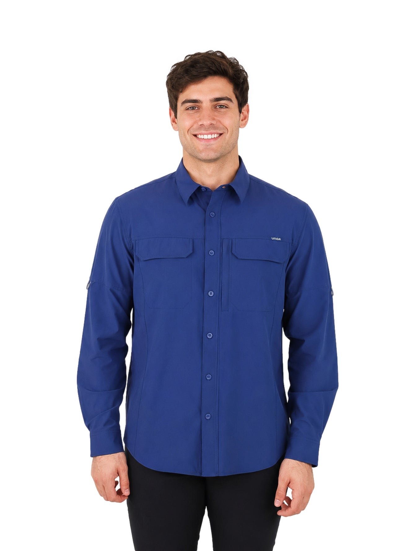 Camisa UNGA Manga Larga Color Blue Nocturnal para Hombre