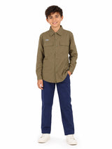 Camisa UNGA Manga Larga Verde Militar para Niño