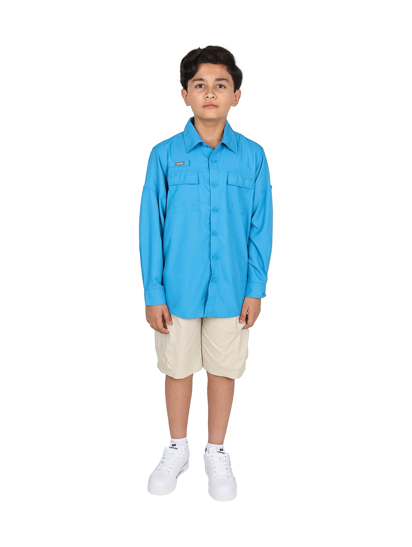 Camisa UNGA Manga Larga Outdoor Color Azul para Niño