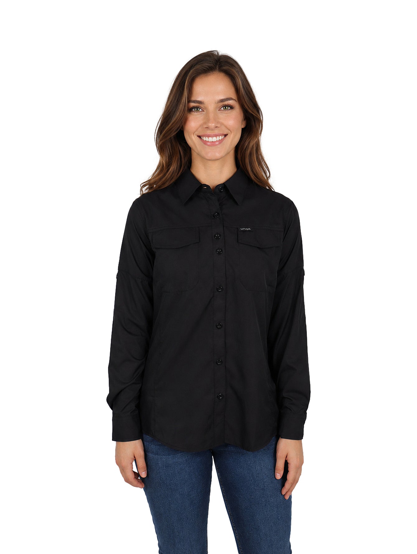 Camisa UNGA Outdoor Manga Larga Negro para Mujer