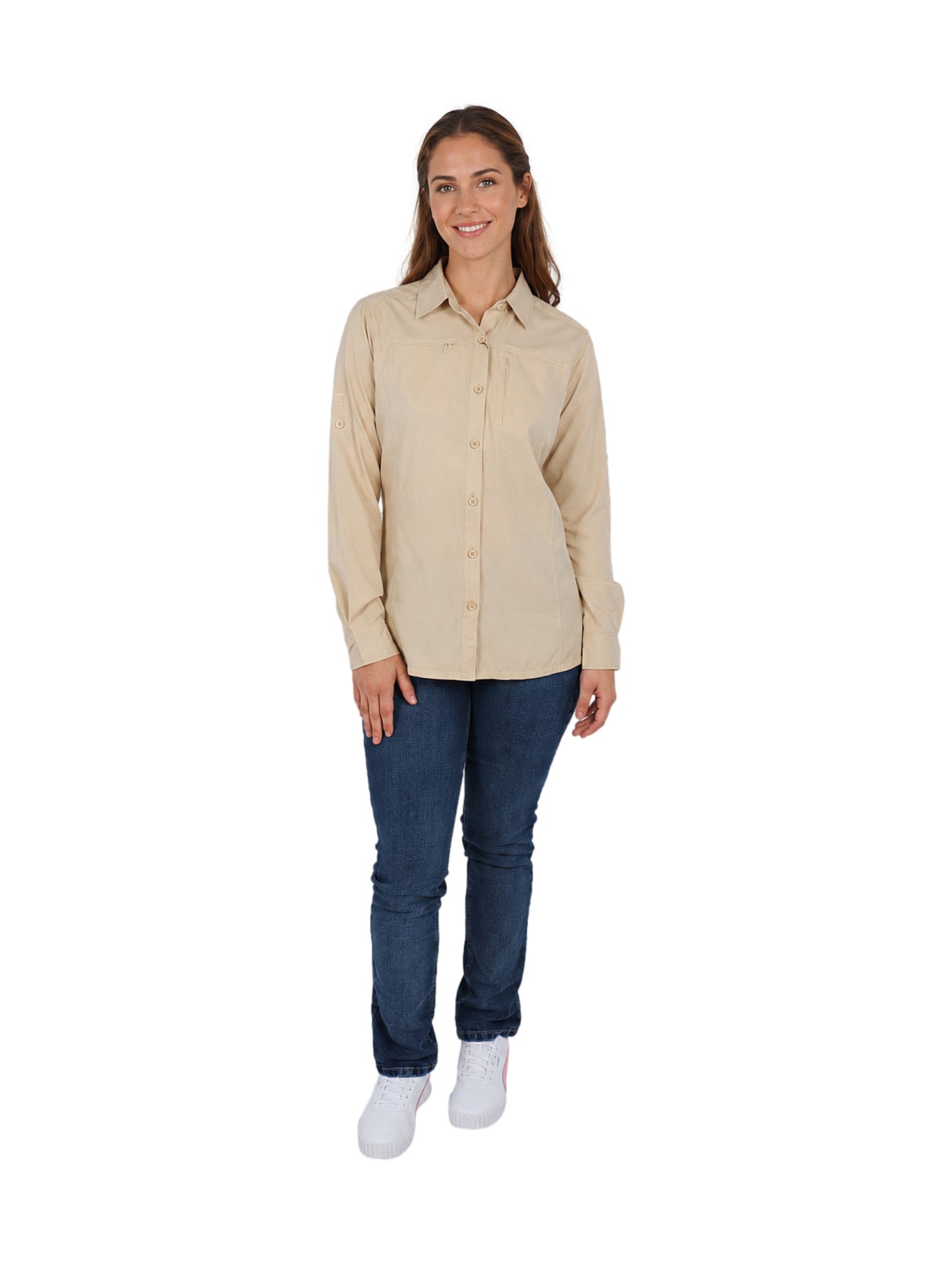Camisa UNGA Outdoor Color Fossil para Mujer