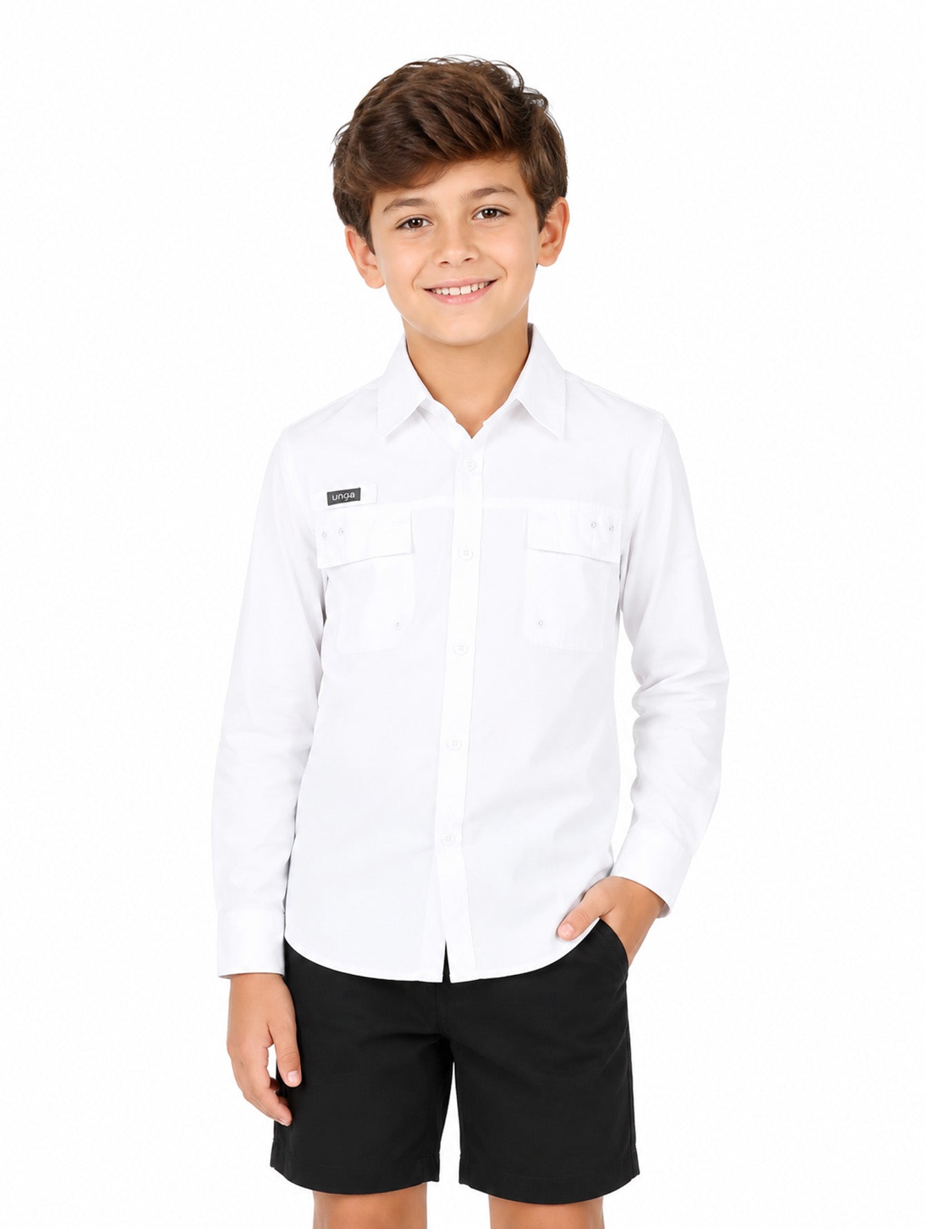 Camisa UNGA Manga Larga Outdoor Blanca para Niño