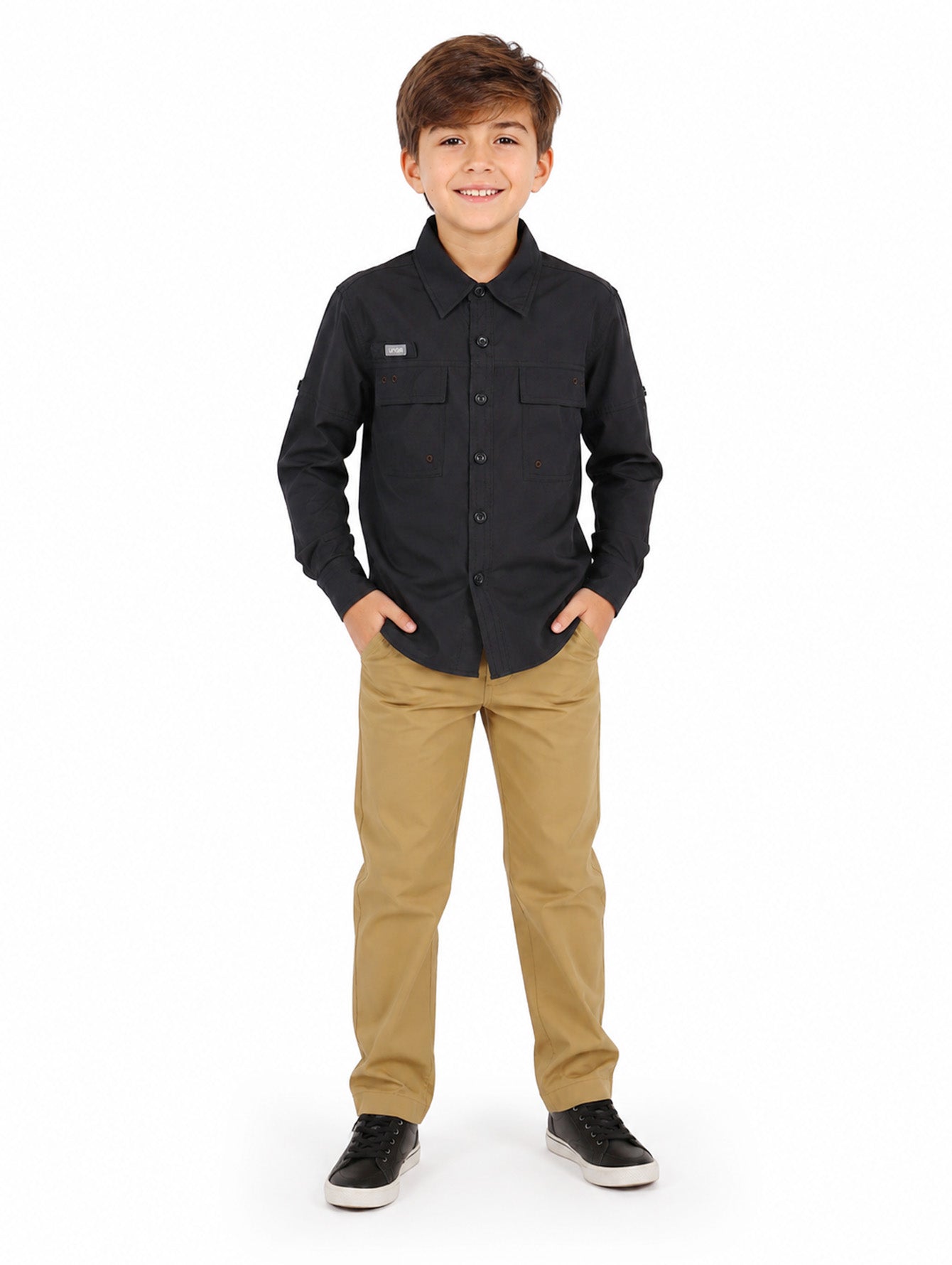 Camisa UNGA Manga Larga Negro para Niño
