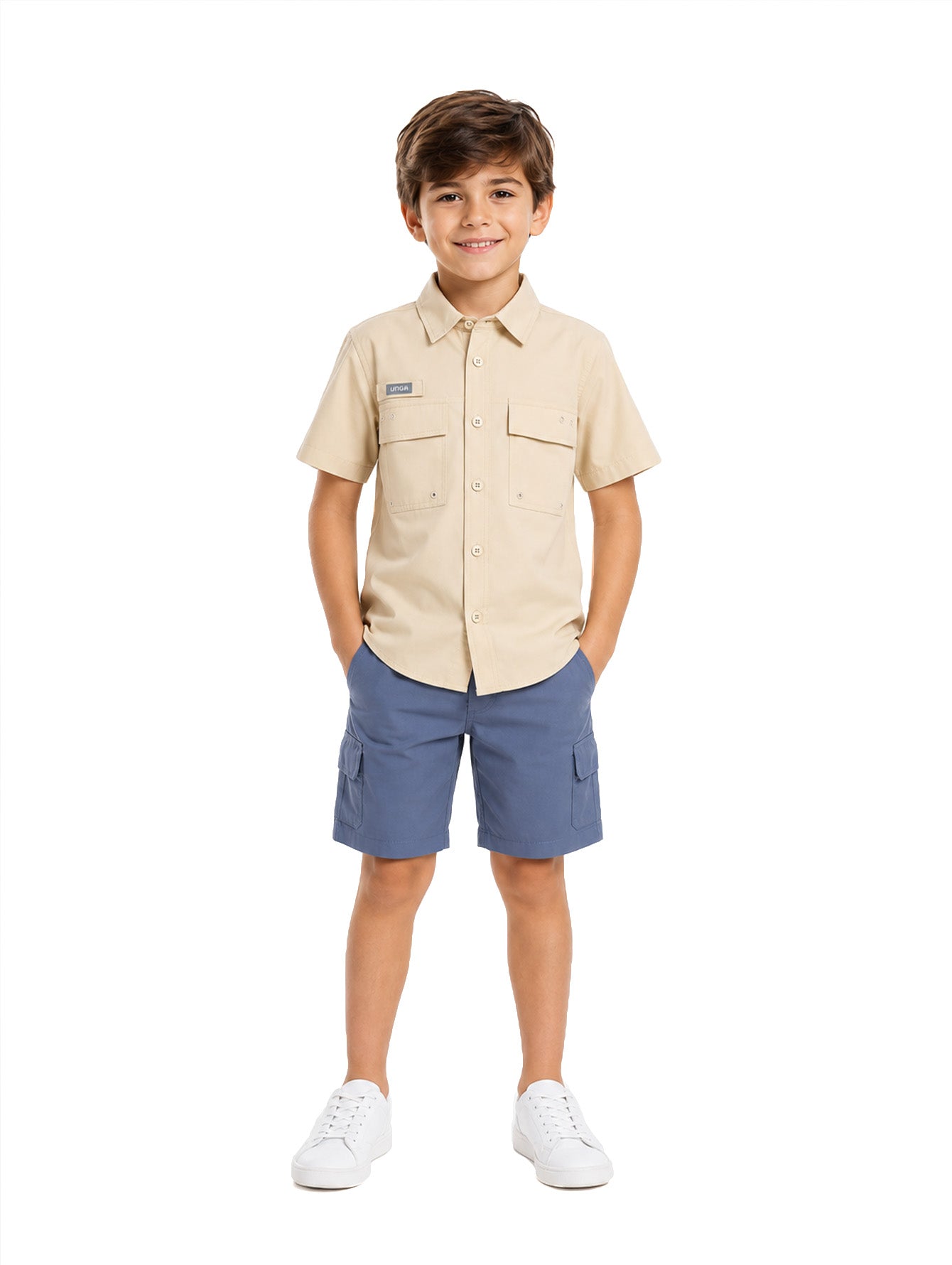 Camisa Outdoor UNGA Color Fossil para Niño